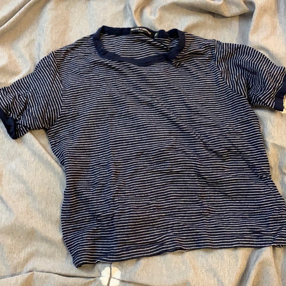 Brandy Melville navy blue stripe shirt